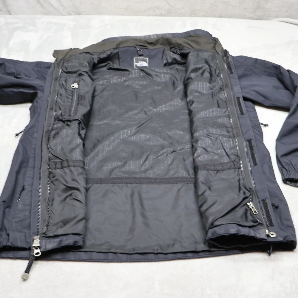 North Face Jacket Mens Large Black Full Zip Waterproof Wind Rain 3in1 Shell